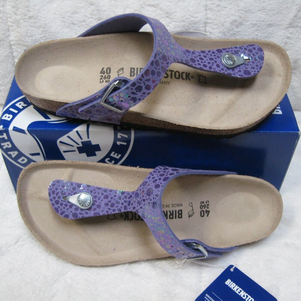 Birkenstock GIZEH Metallic Stones Violet Birko Flor 40 R US W 9 M 7